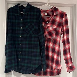 Long-sleeve Gap and Forever 21 shirts